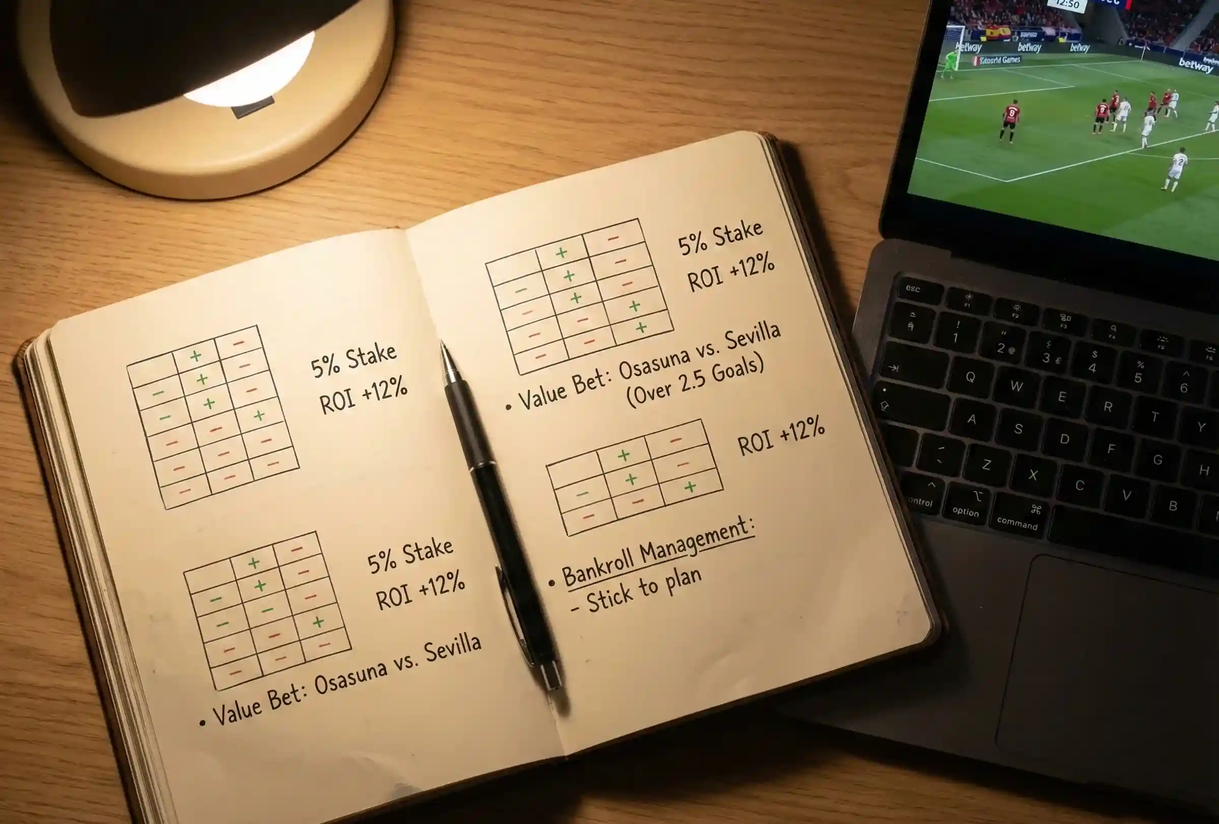 Libreta con estrategias de apuestas y notas sobre h&aacute;ndicap