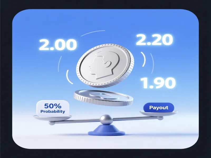 Concepto de valor en apuestas: moneda y balanza mostrando probabilidad real versus cuotas ofrecidas