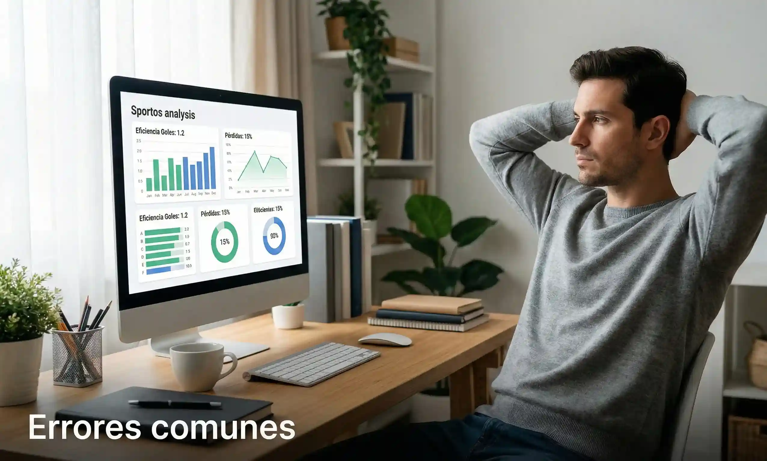 Persona reflexionando frente a pantalla de análisis deportivo