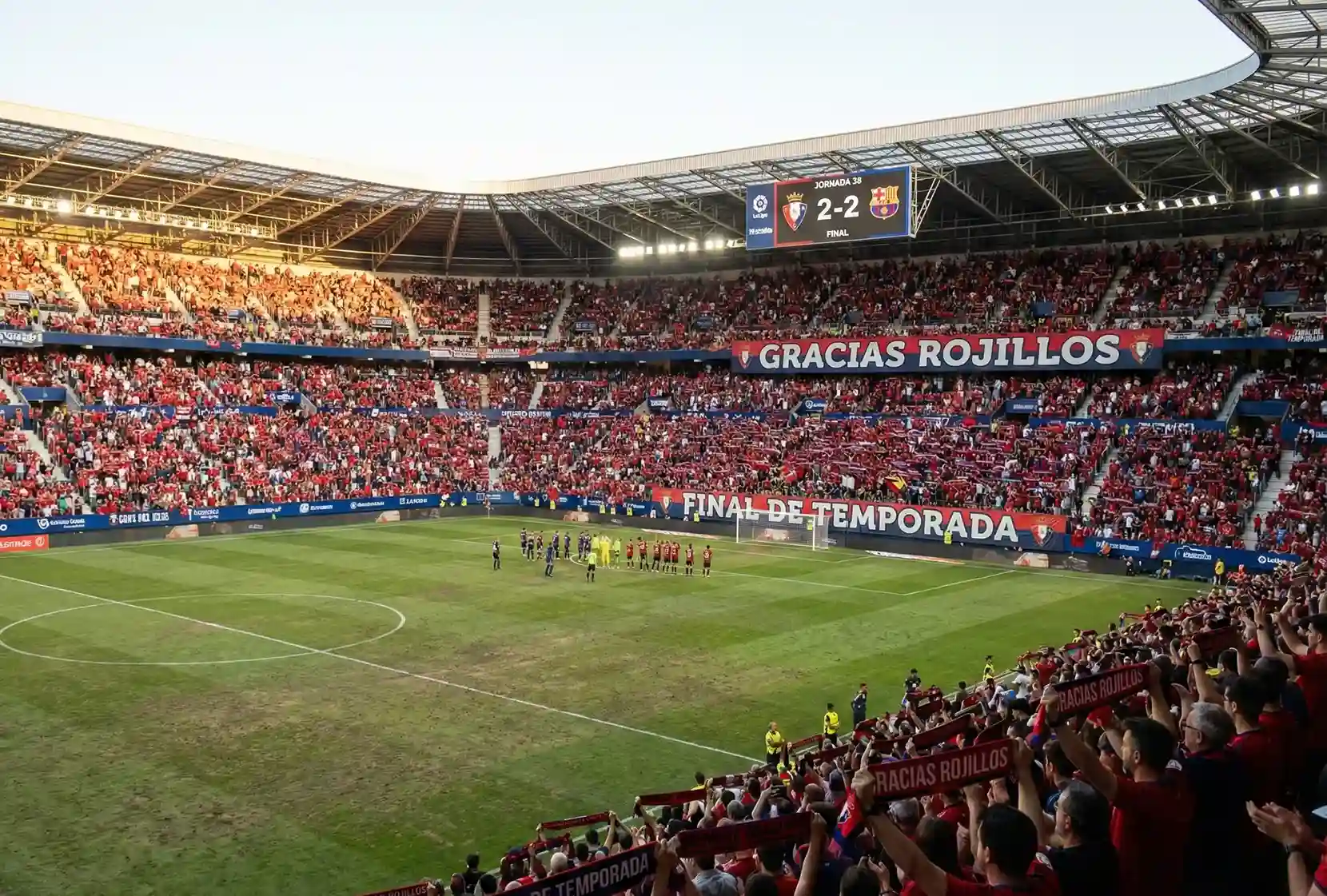 Estadio de f&uacute;tbol durante las &uacute;ltimas jornadas de la temporada