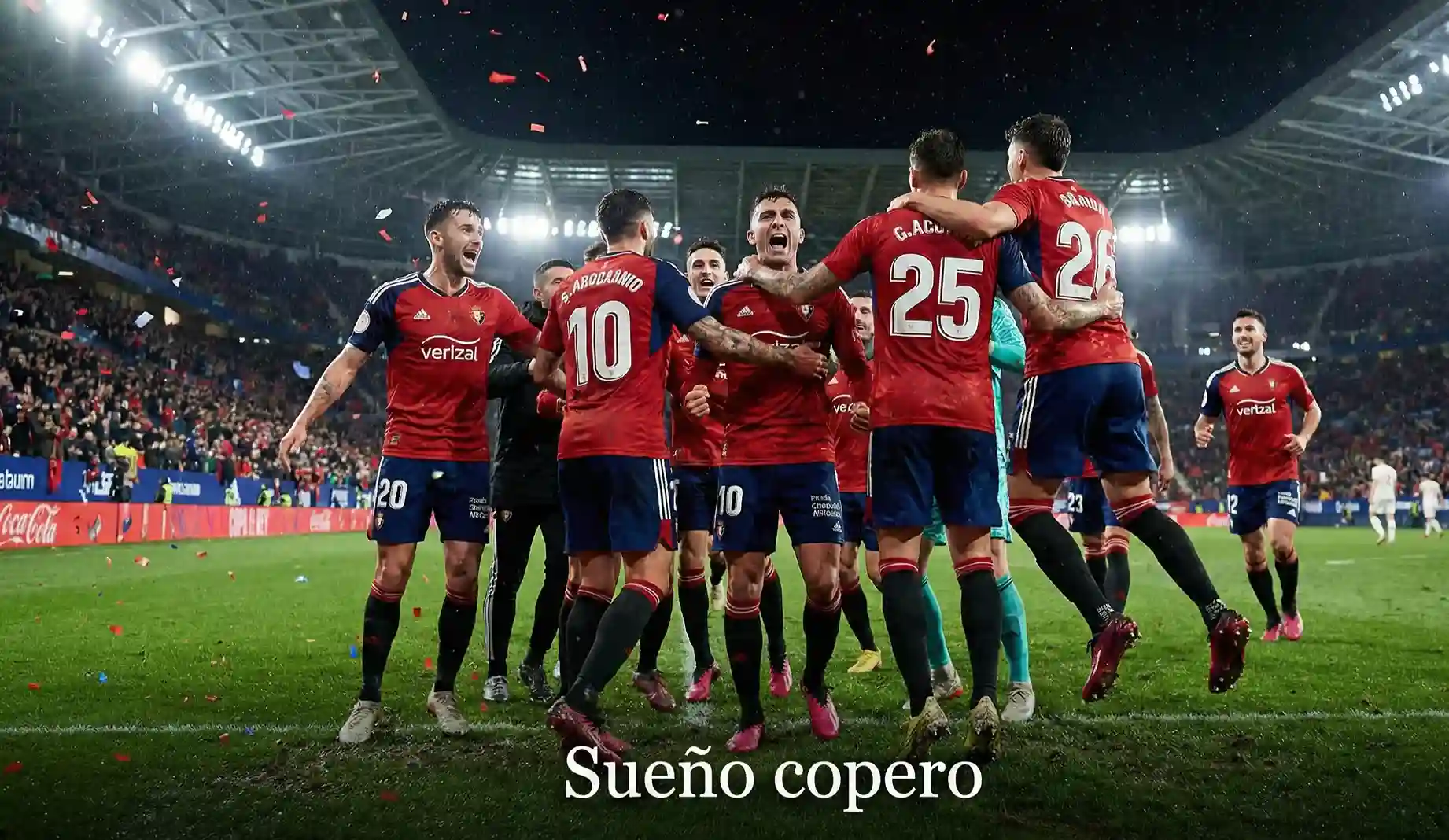 Jugadores de Osasuna celebrando una victoria en Copa del Rey