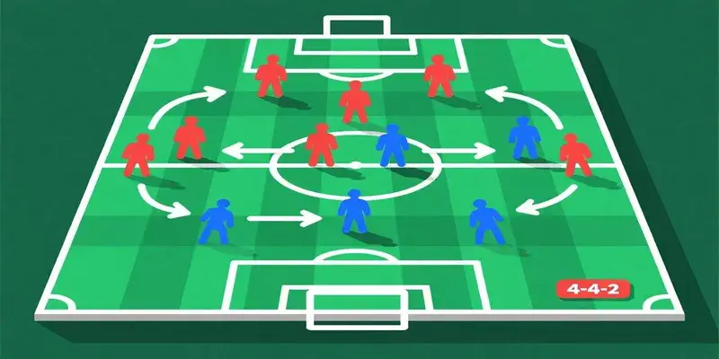 Esquema táctico del sistema 4-4-2 de Osasuna