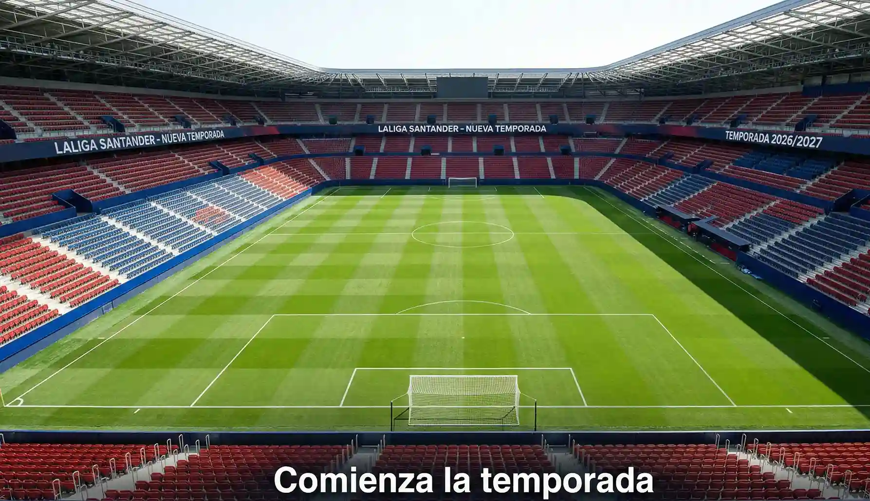 Estadio de fútbol preparado para el inicio de una nueva temporada