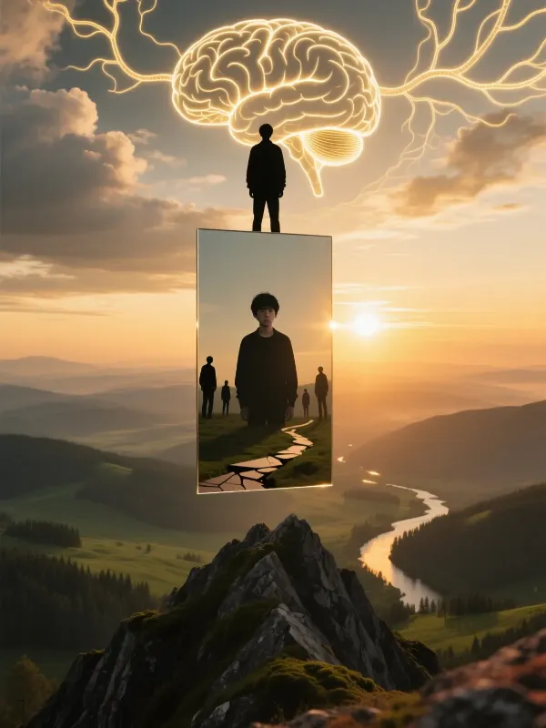 Verdad final sobre psicolog&iacute;a del apostador: autocontrol como ventaja definitiva, persona en la cima dominando su mente